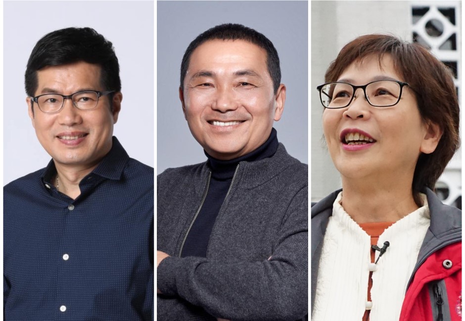 新北市長侯友宜（中）尚未鬆口要拚連任，民進黨立委羅致政（左）、民眾黨立委蔡壁如被點名參選。 image source：FB/羅致政、FB/侯友宜、FB/蔡壁如