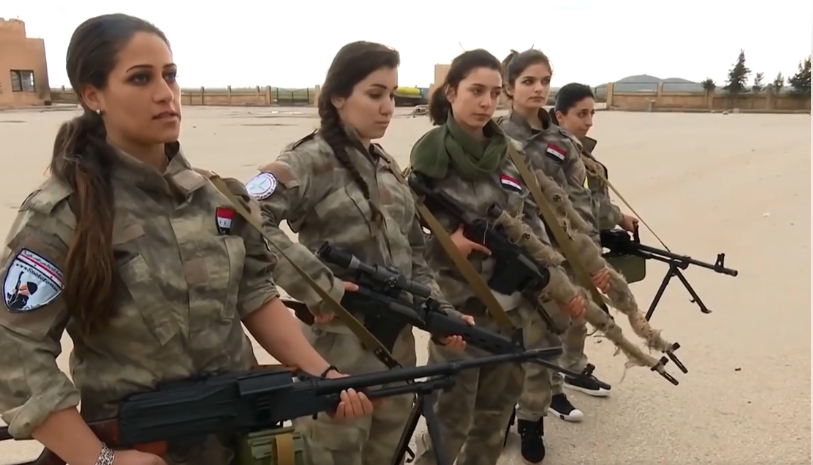 敘利亞基督教民兵的女兵部隊。 圖 : 翻攝自臉書