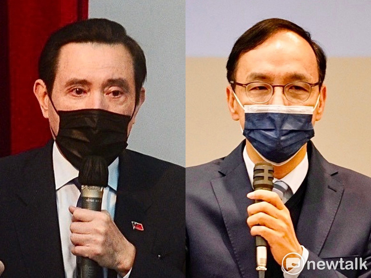 前總統馬英九（左）、國民黨主席朱立倫（右）。