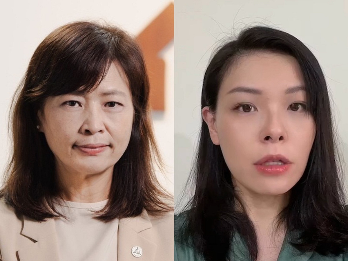 新竹市副市長沈慧虹(左)向高虹安(右)喊話，辭去立委、搬到新竹。 圖：沈慧虹臉書／高虹安辦公室提供（新頭殼合成）