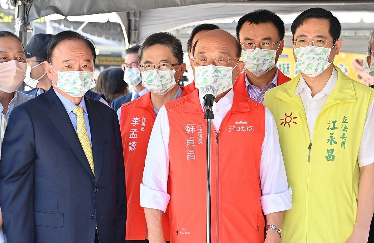 行政院長蘇貞昌今（22）天上午到新北中和全聯新生店出席「全民相挺 漁民放心～台灣石斑 世界尚讚」記者會。 圖：行政院提供