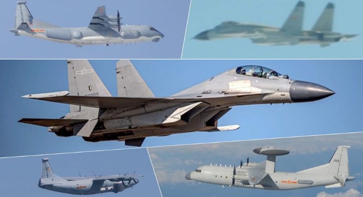 空軍22日晚間發布共機動態，共有6架次共機侵擾台灣西南防空識別區（ADIZ）。 圖：國防部提供