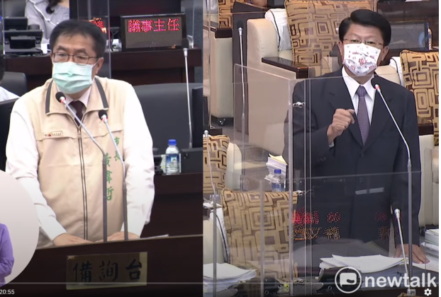 謝龍介指控黃偉哲涉及納骨塔重大貪瀆案。 圖：黃博郎／攝