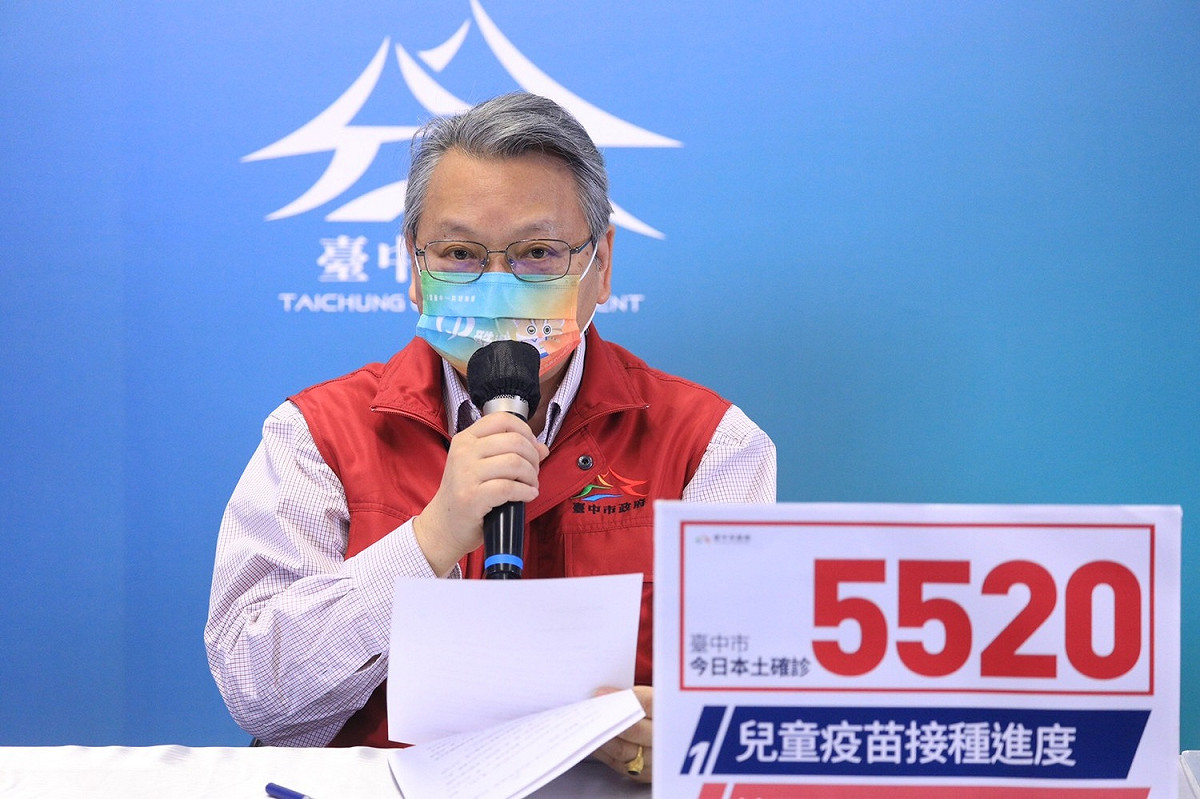 台中今（26）日新增5,520例本土個案。 台中市政府/提供