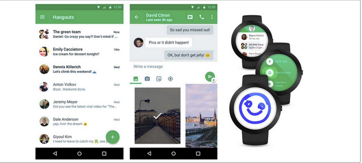 從今日開始，Google要求Hangouts的用戶將紀錄及資料轉移至Gmail或Google Chat中。(圖為Hangouts介面)