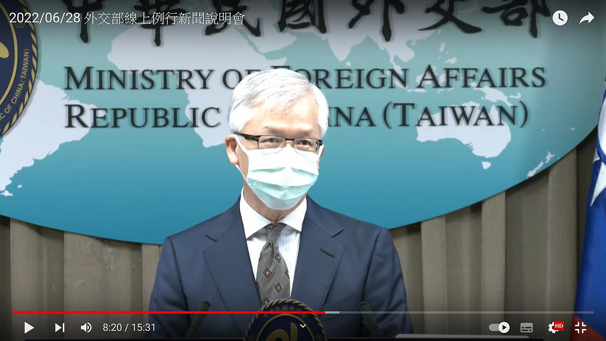 外交部副發言人崔靜麟。 圖：翻拍自外交部YouTube