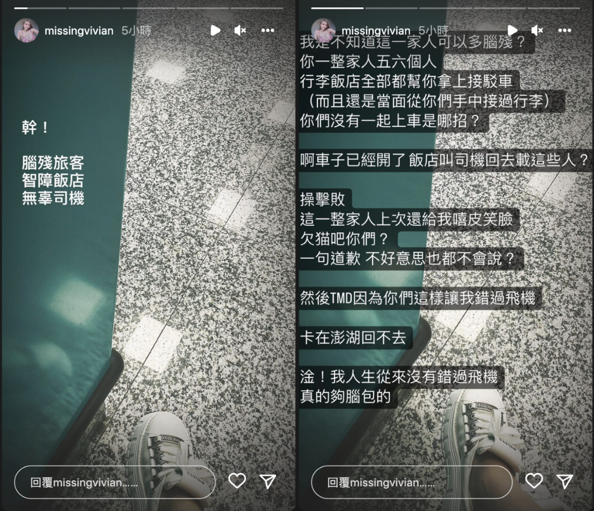 謝薇安譙髒話點名6人「道歉也不會說」。 圖：翻攝自謝薇安IG(@missingvivian)