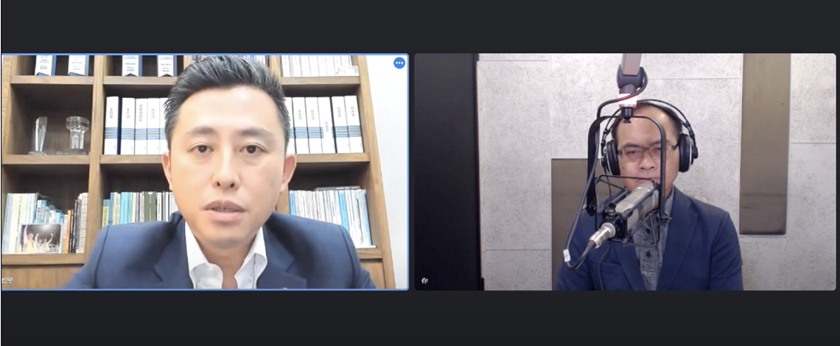 林智堅受訪時正面回應高虹安，指對方不了解新竹。 圖：翻攝自寶島聯播網 YouTube
