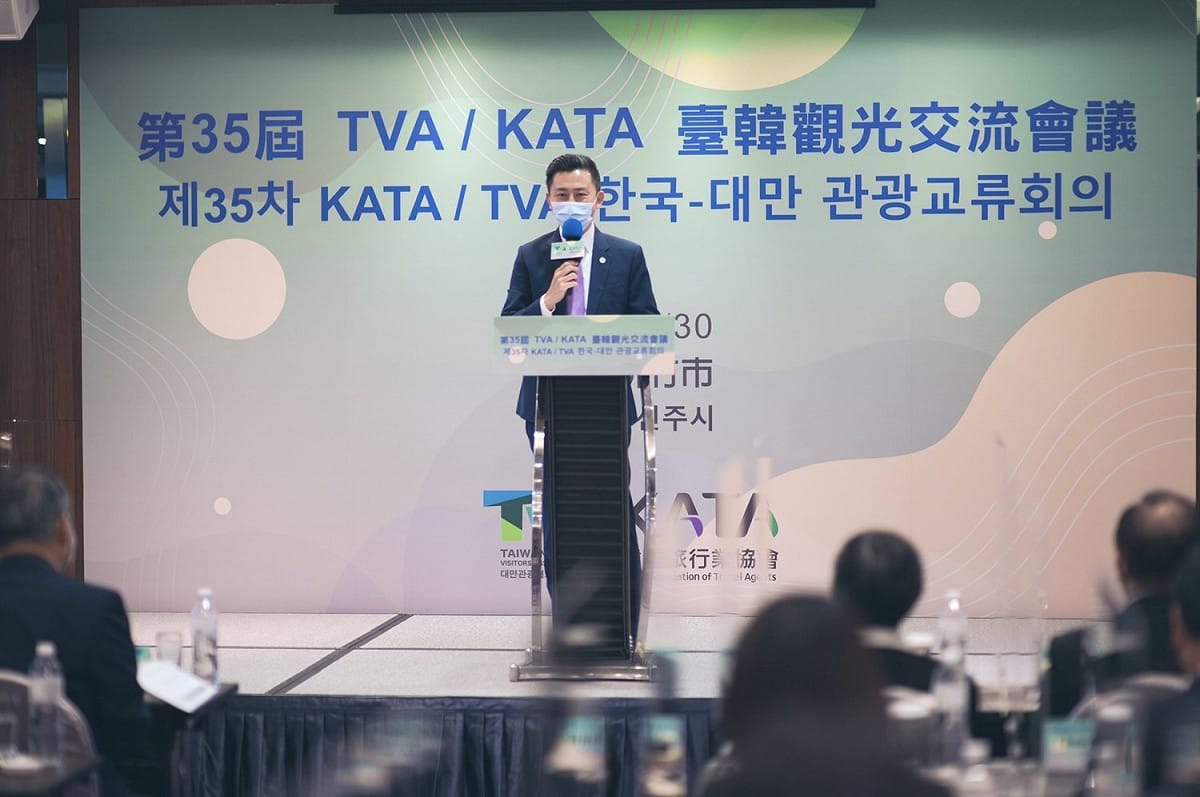 林智堅今日出席台韓觀光交流會議開幕式。 圖：新竹市政府提供