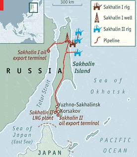 薩哈林能源公司的油田與管線地理位置圖。 圖 : 翻攝自薩哈林能源公司官網
