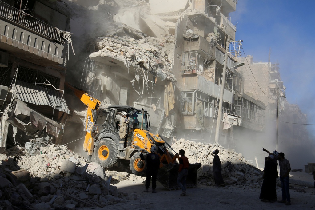 阿勒坡（Aleppo）遭遇敘利亞內戰5年來最強烈的空襲轟炸。 圖：達志影像/路透社資料照片