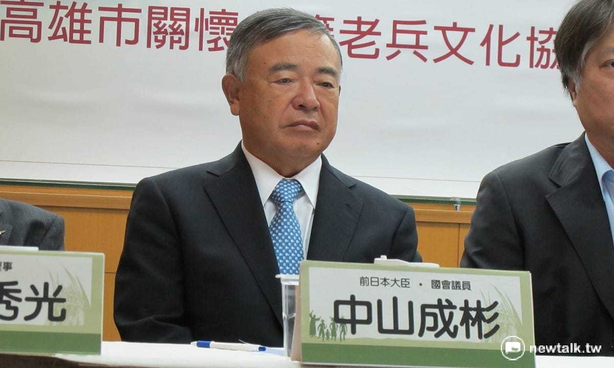 前日本文部省大臣中山成彬29日表示，他不認同戰後日本對於戰爭、殖民歷史的批判態度。但二戰是一場非常大型的戰爭，大家都可以有不同的看法。 圖：林朝億/攝
