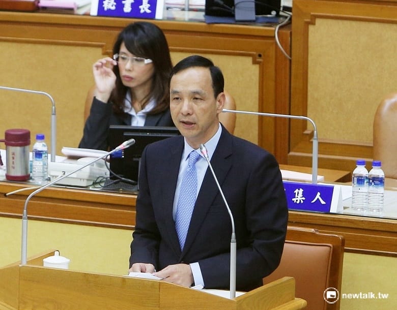 新北市長朱立倫5日認為，兩岸多交流合作是好事，何必談統戰？ 圖：陳冠廷/攝