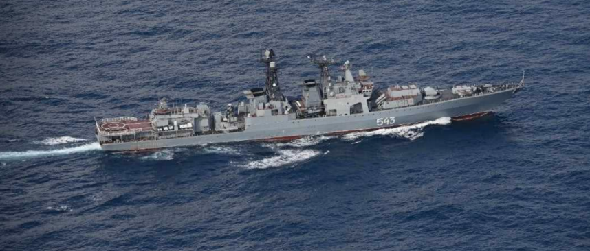 俄羅斯的艦隊首次通過與日本與那國島和西表島之間海域 圖:翻攝自綜合幕僚監部