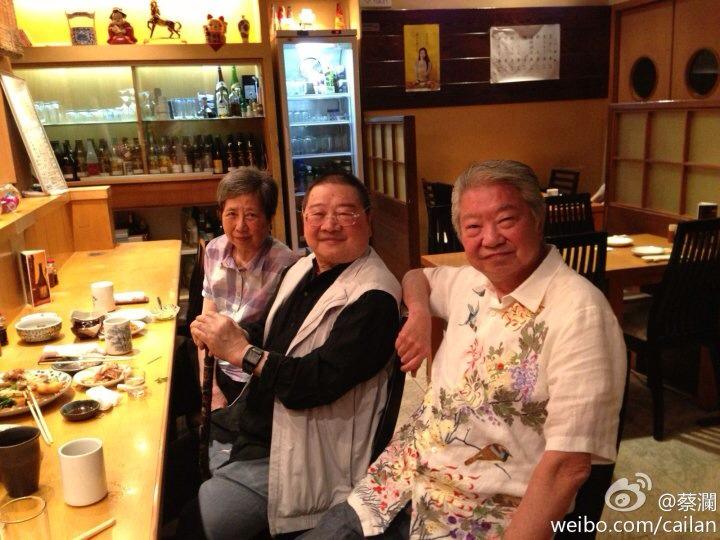 倪匡(中）78歲生日時與蔡瀾（右)合照。 圖：翻攝自倪匡香港小說會