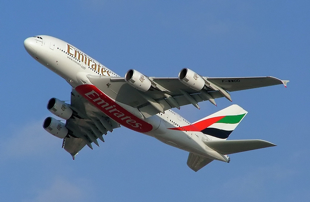 阿聯酋 A380 客機。(示意圖) 圖：擷取自維基百科（資料照）
