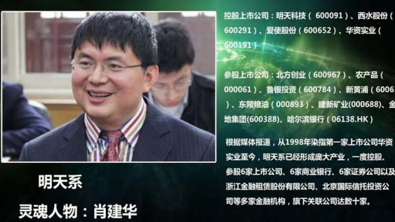 明天系金融集團創辦人肖建華 圖 : 翻攝自微博