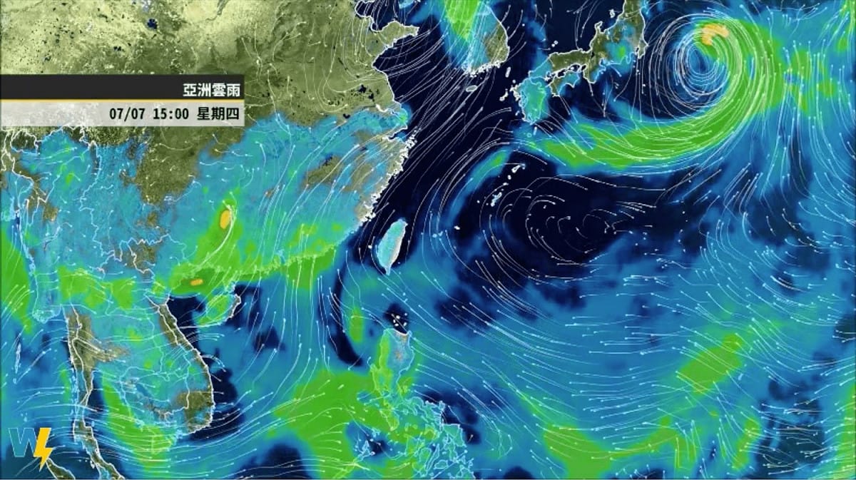 今（7）日由於太平洋高壓增強，台灣各地及馬祖大多為多雲到晴，不過仍需留意午後雷陣雨。 圖：翻攝自氣象達人彭啟明臉書