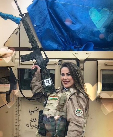 塔莉塔近日加入烏克蘭軍隊擔任狙擊手，日前驚傳她在烏克蘭第二大城哈爾科夫遭俄軍擊斃。 圖：翻攝推特