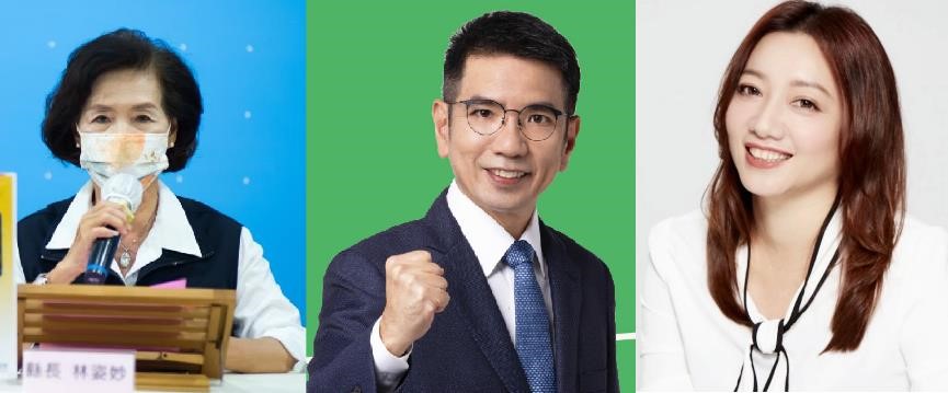2022年宜蘭縣長候選人，國民黨籍、宜蘭縣長林姿妙(左)，民進黨籍、宜蘭市長江聰淵(中)，民眾黨籍陳琬惠。 圖源:宜蘭縣政府提供、江聰淵臉書、陳琬惠臉書/新頭殼合成