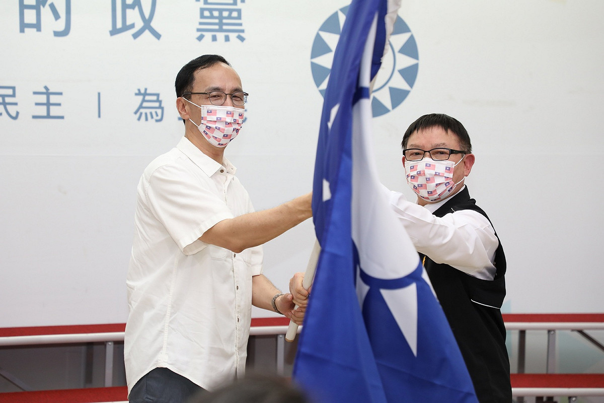 國民黨主席朱立倫參加國民黨新竹縣鄉鎮市長、縣議員提名發布記者會。 圖：國民黨文傳會/提供