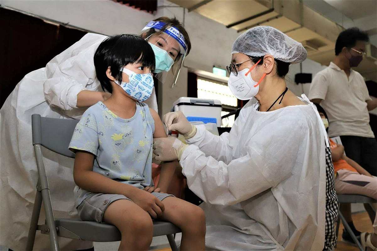 嘉義縣兒童BNT第2劑全縣38場接種。 圖：嘉義縣政府/提供