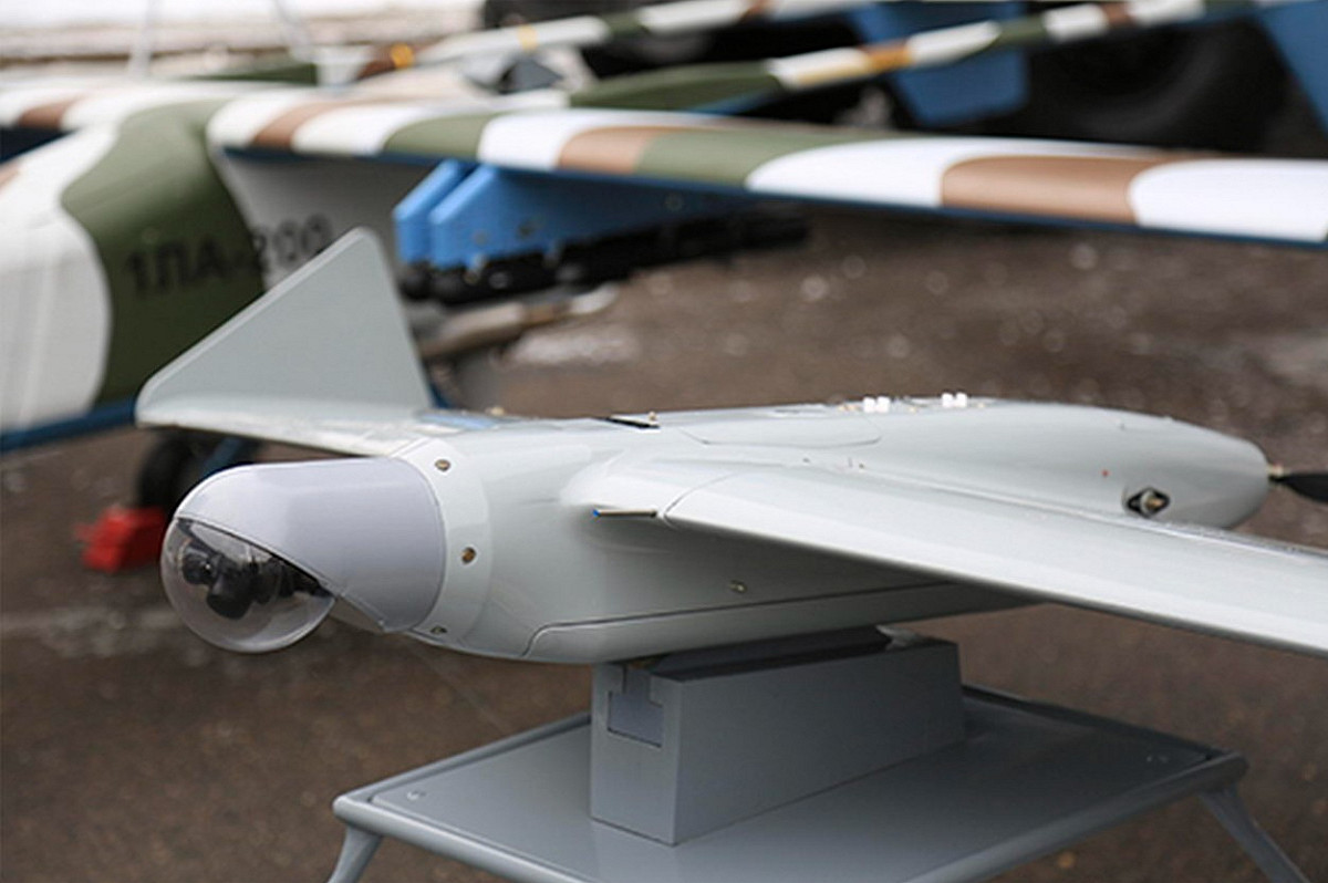 白俄羅斯自製的UBAK-25「Chekan」遊蕩彈藥。 圖：翻攝BLITZ Aircraft Unmanned - БЛІЦ Безпілотні Системи臉書