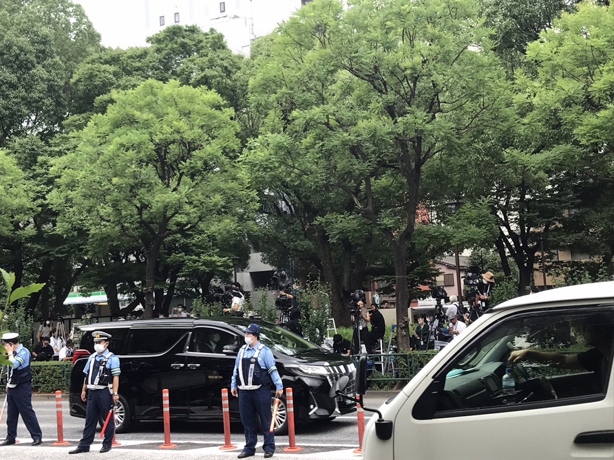 日本前首相安倍晉三告別式，大量民眾前往追悼。 圖：翻攝自江淑美臉書