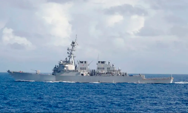 美國班福特號導彈驅逐艦駛入南海西沙海域。 圖 : 翻攝自解放軍南部戰區（資料照）