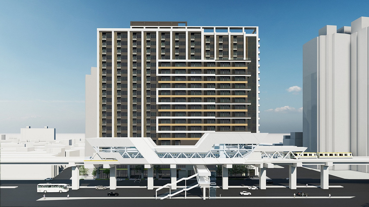 捷運秀朗橋站開發大樓模擬圖。 圖：新北市捷運局提供