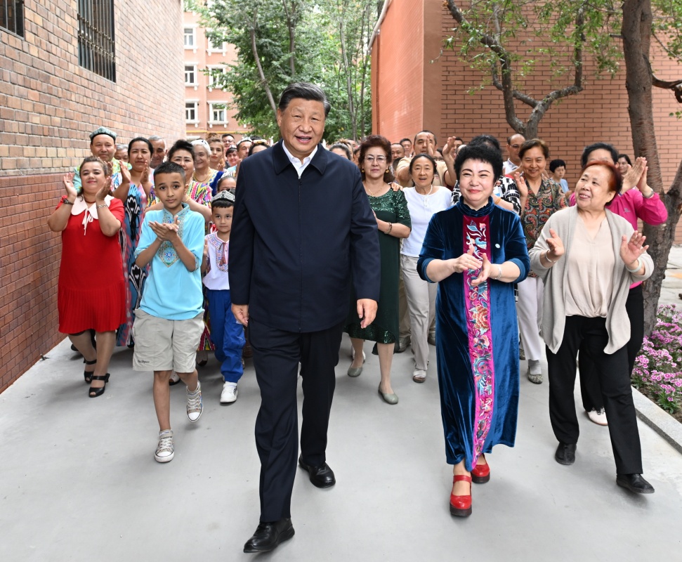 中國領導人習近平於本月12至15日拜訪新疆。 圖：翻攝自新華社