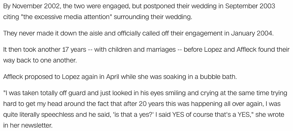 兩人於相識相戀的過程及求婚細節。