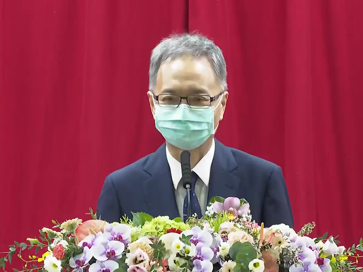 新任薛部長瑞元於衛福部部長交接典禮上致詞。 圖：翻攝自衛福部部長交接典禮直播畫面