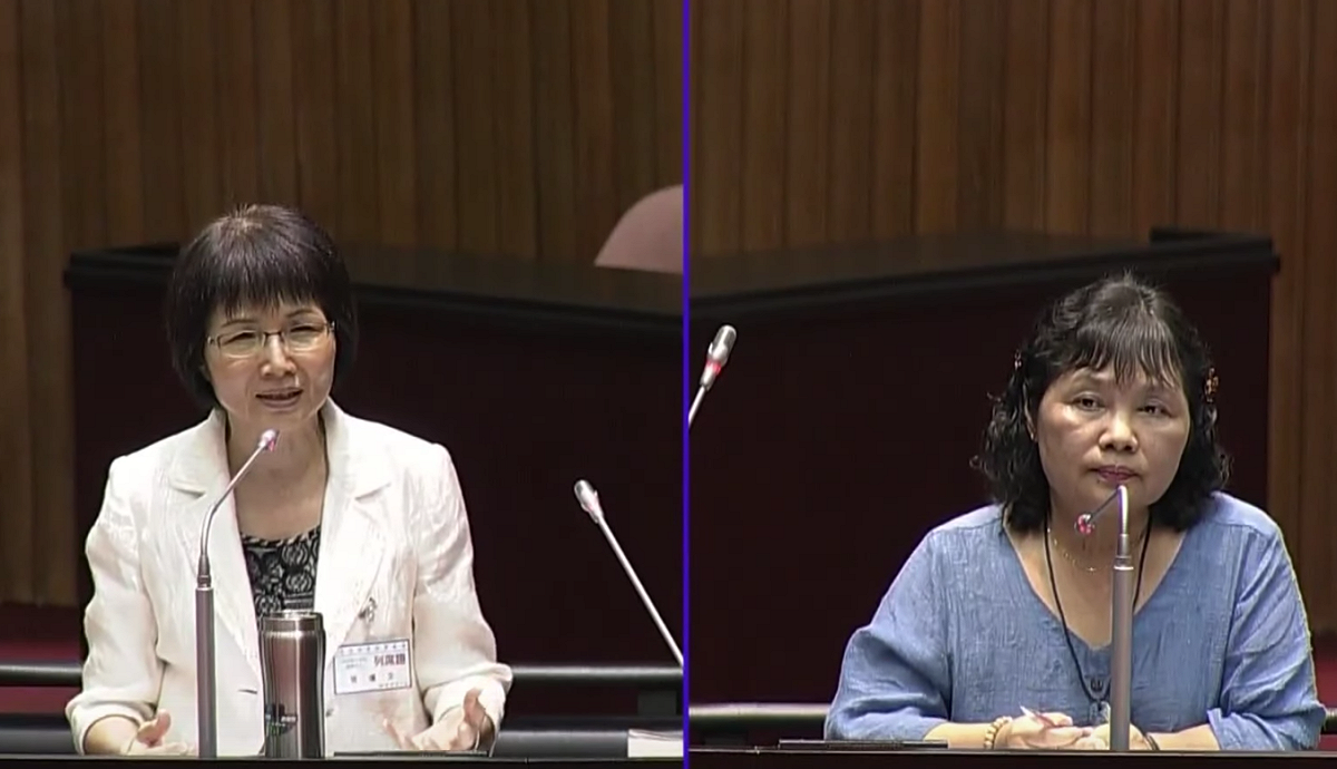 大法官被提名人張瓊文（左）表示，她個人贊成通姦除罪化，因為用通姦罪來維持的婚姻，被維繫的只是表面。 圖：翻攝自立法院ivod