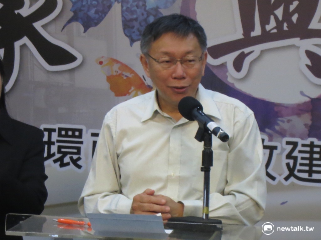 台北市長柯文哲2日上午出席「環南市場改建記者會」。 圖：新頭殼資料照片