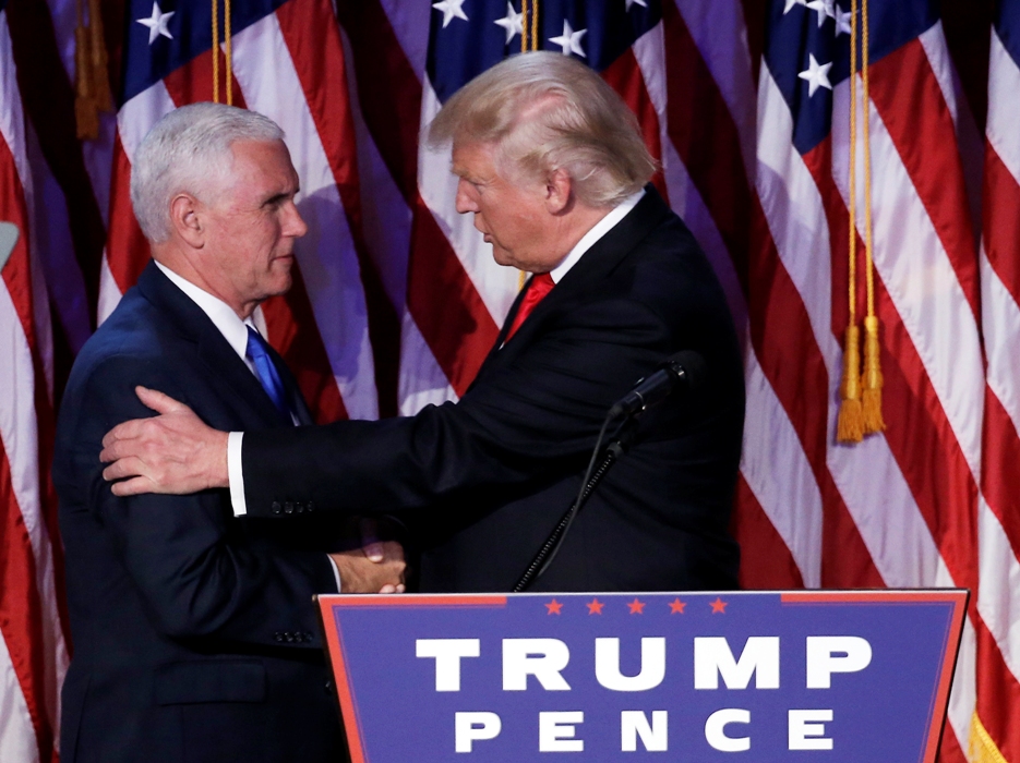 前美國總統川普（Donald Trump，右）和前美國副總統彭斯（Mike Pence）。（資料照片） 圖：達志影像 / 路透社