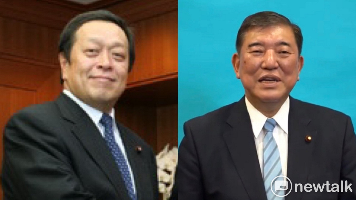 日本前防衛大臣石破茂（右）與濱田靖一（左）下週三將率團訪台。 圖：石破茂推特／日本防衛省官網（新頭殼合成）
