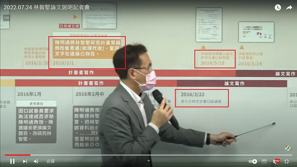 媒體人黃揚明質疑，余正煌的研究計畫產生較林智堅還早，若陳明通身為二人口試委員、指導教授，居然允許如此多的雷同發生，完全就是失職。 圖：擷自黃揚明臉書
