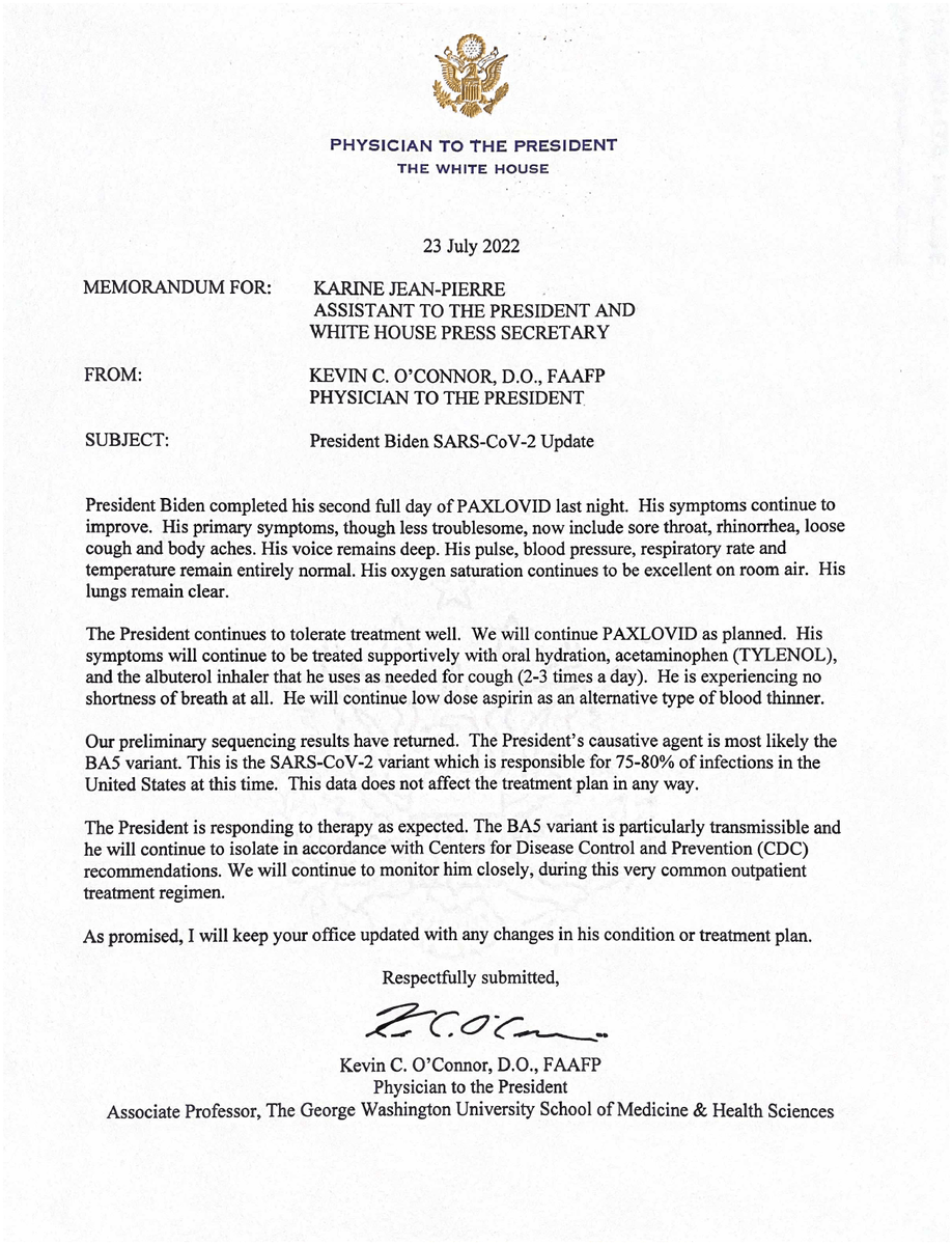 美國白宮發表拜登確診後的最新情況。 圖：翻攝自推特@WhiteHouse（資料照）