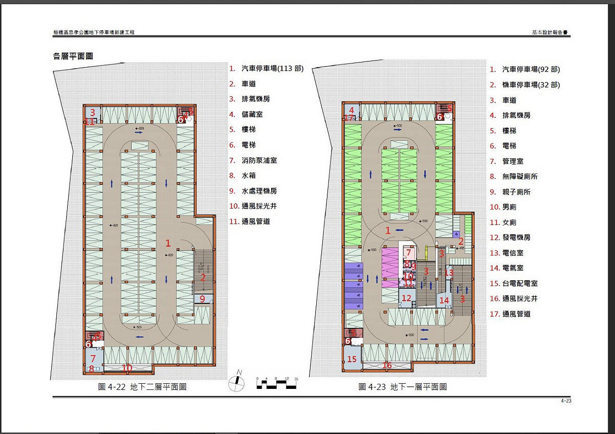 板橋忠孝公園地下停車場設計圖。 圖：新北市交通局提供