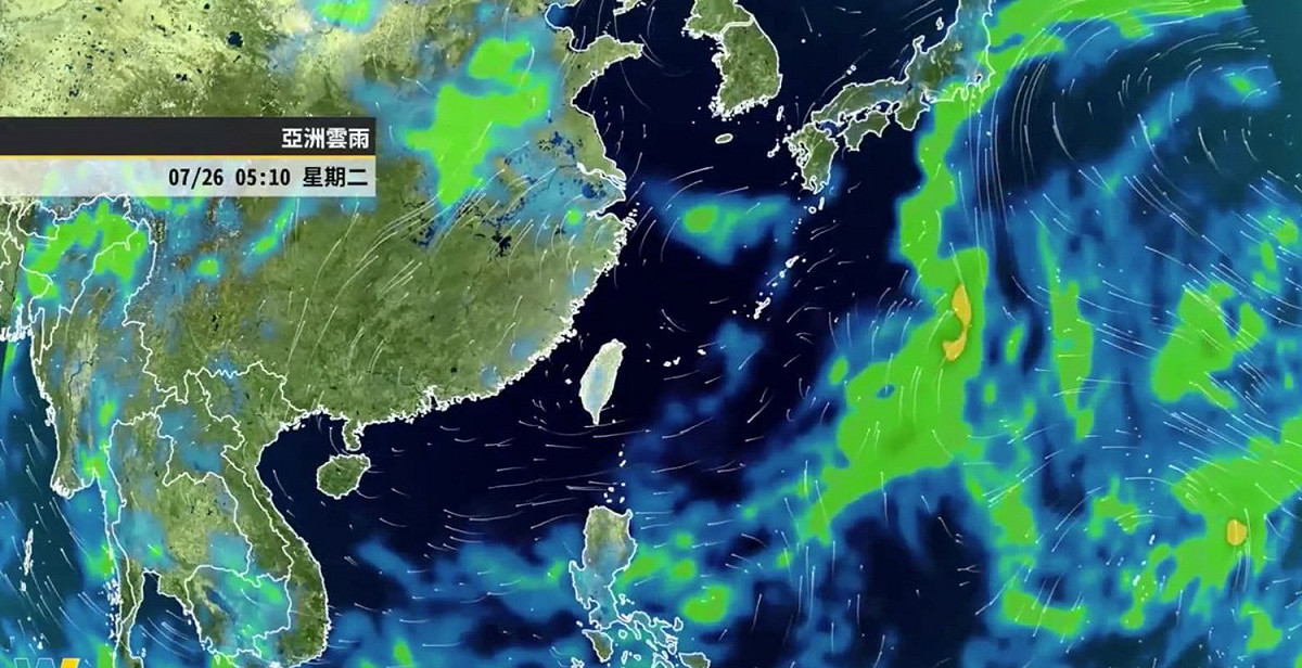 高壓勢力漸減退，今（26）日山區熱對流雷雨增多。 圖：翻攝自天氣風險公司臉書