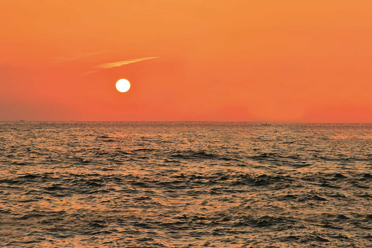 於餘香咖啡遠眺海岸賞夕陽。
