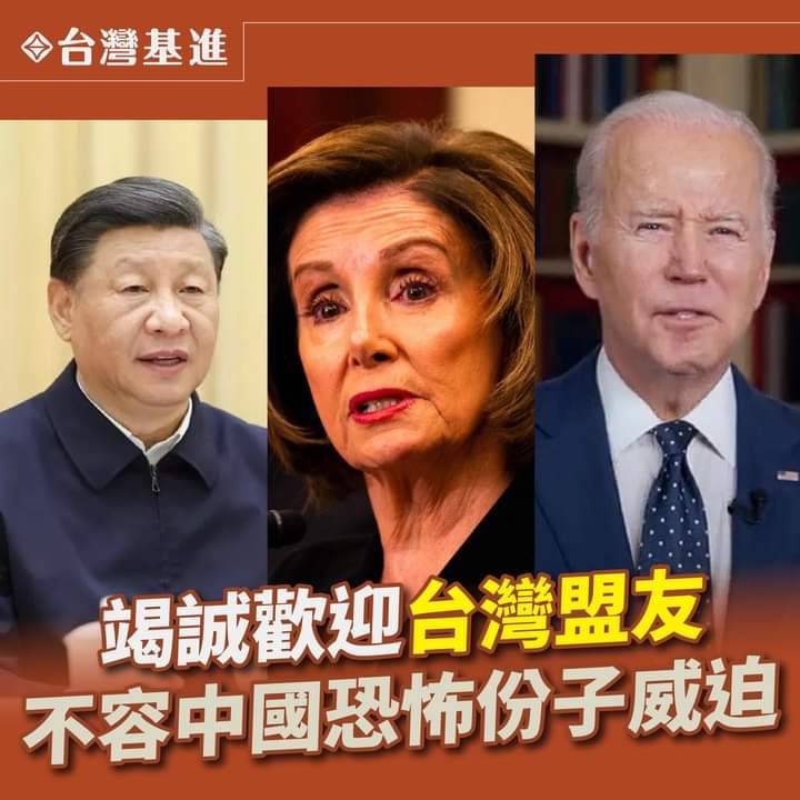 台灣基進挺裴洛西訪台。 圖：翻攝台灣基進臉書