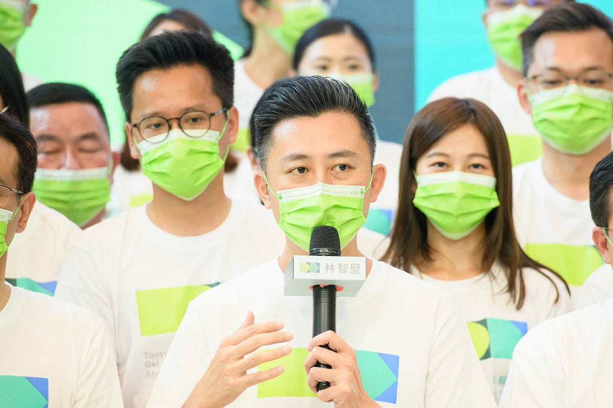 林智堅公布競選團隊及主視覺，宣告「桃園隊準備好了」。 圖：林智堅競辦／提供