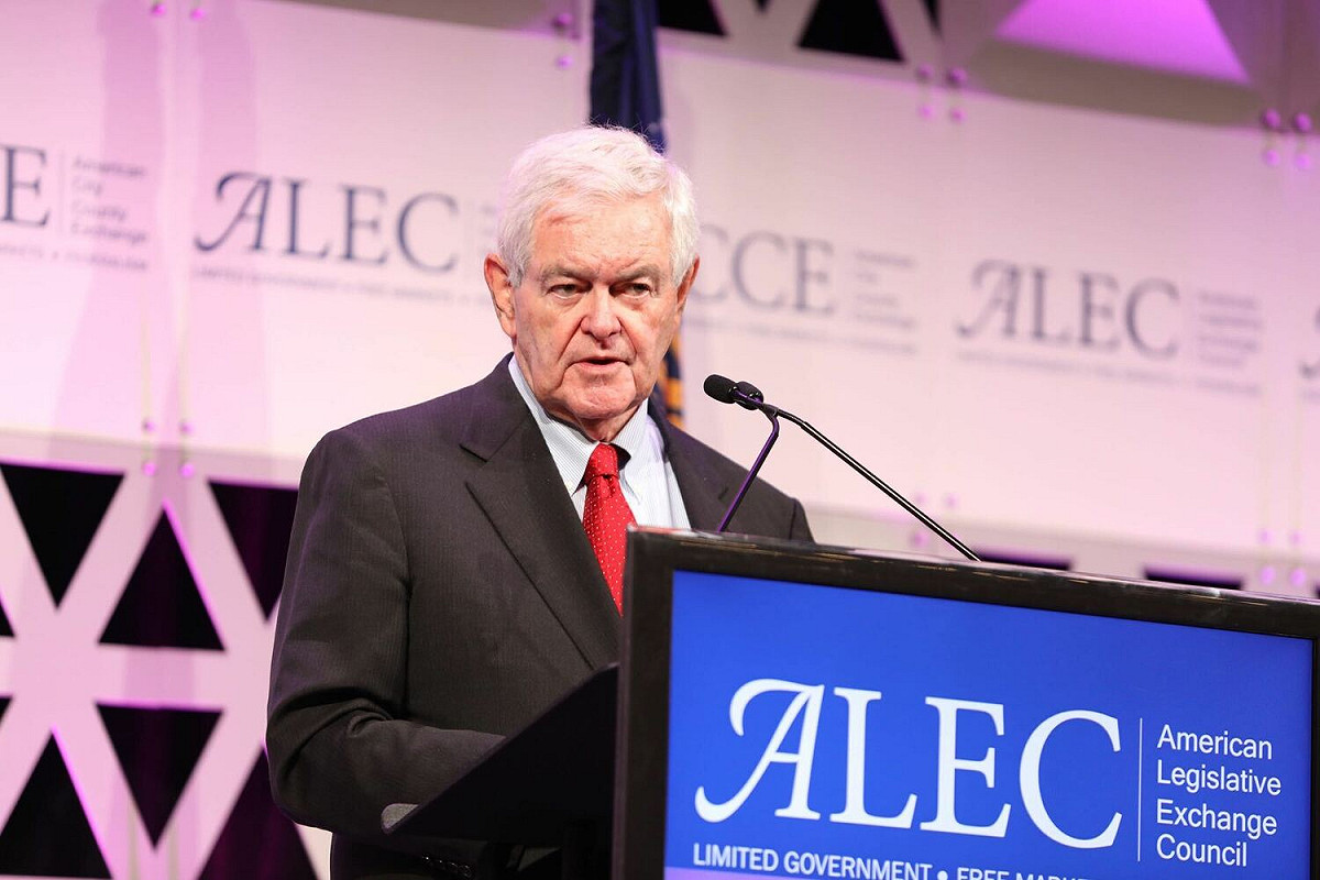 美國眾議院前議長紐特（Newton Gingrich）。 圖：取自American Legislative Exchange Council 推特（資料照）