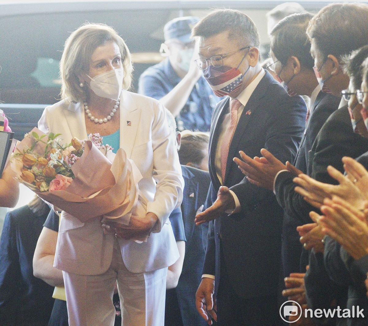 美國眾議長裴洛西（Nancy Pelosi）一早前往立法院拜會，副院長蔡其昌率各黨團黨鞭親自接待。 圖：張良一/攝 (資料照)