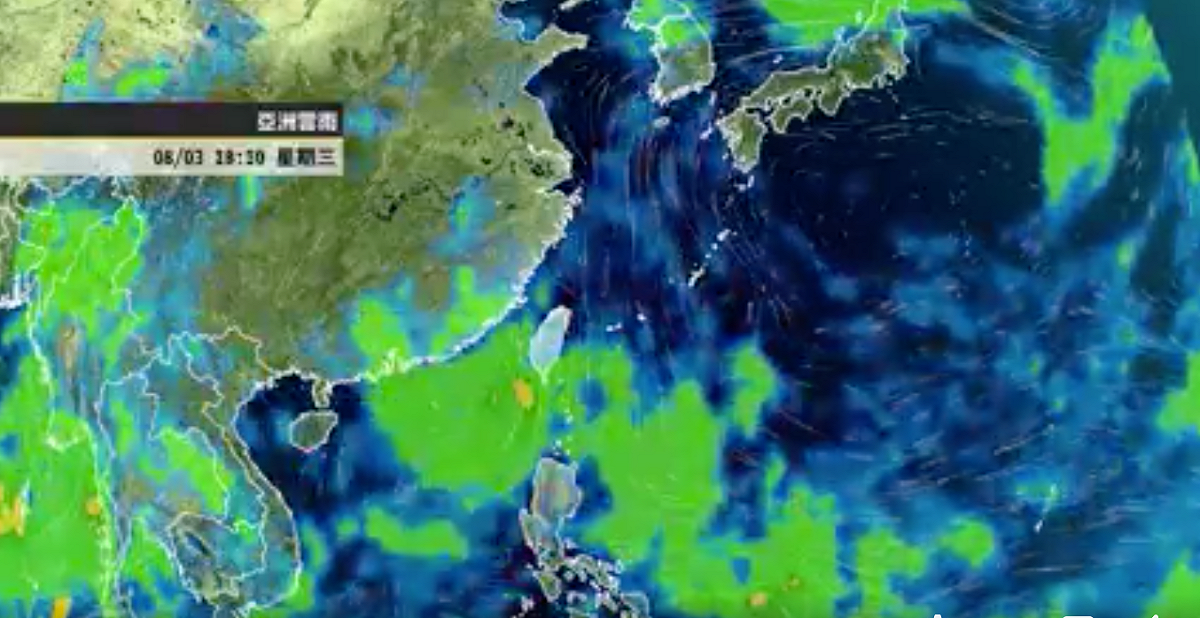 今（３）日受到低壓帶影響，易有短延時強降雨。 圖：翻攝自天氣風險公司臉書