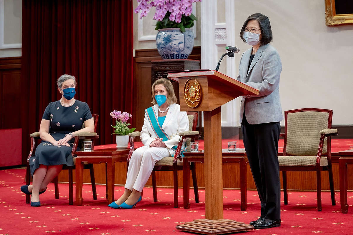 總統蔡英文今（3）日在總統府接見美國眾議院議長裴洛西。 圖：總統府提供