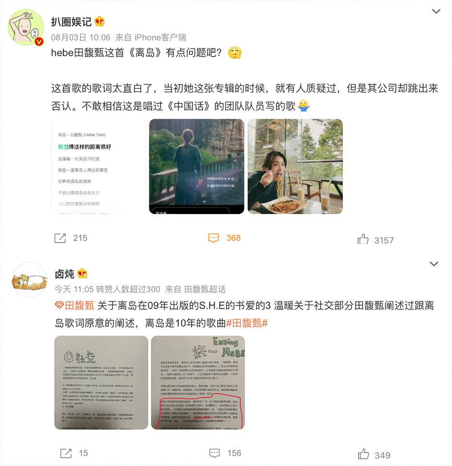 對岸網友兩派說法，對於歌曲《離島》有不同聲音。