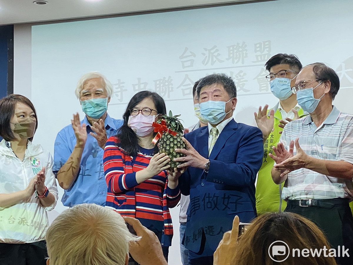 民進黨台北市長參選人陳時中今出席台派聯盟組陳時中聯合後援會成立大會。 圖：周煊惠 / 攝